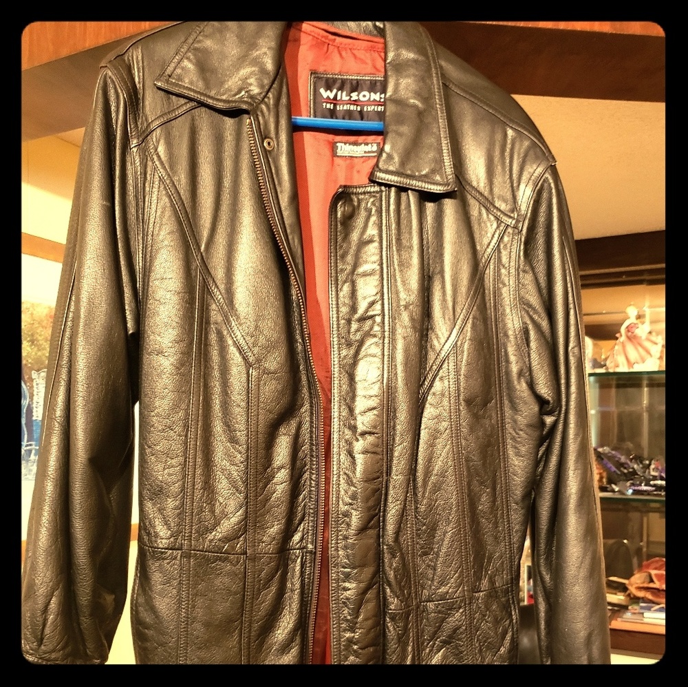 Long leather jacket